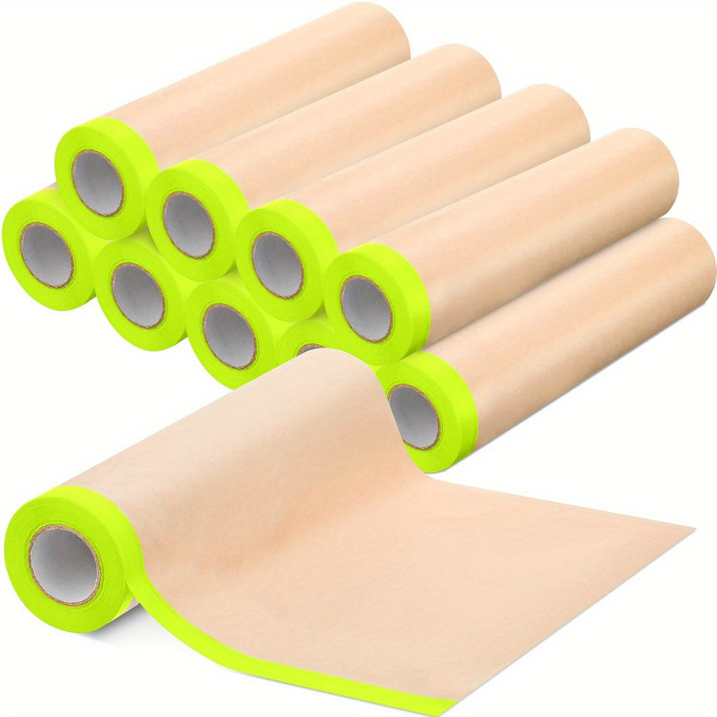 Papier de masquage pour peinture Papier de masquage prencoll Rouleau de papier protecteur adhsif pour peintres automobiles Protection du sol pour voitures et meubles