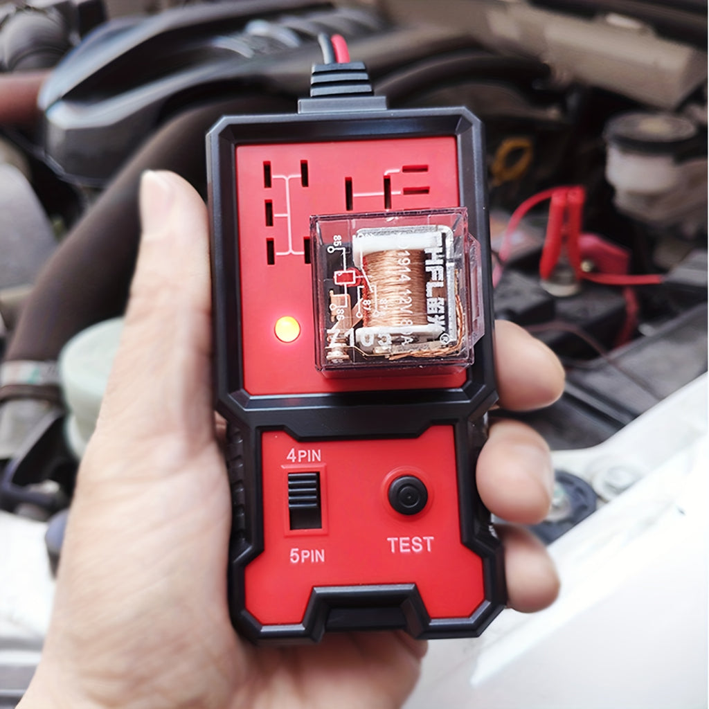 Testeur de Relais Automobile pour 12V 4 broches et 5 broches avec Pinces de Batterie