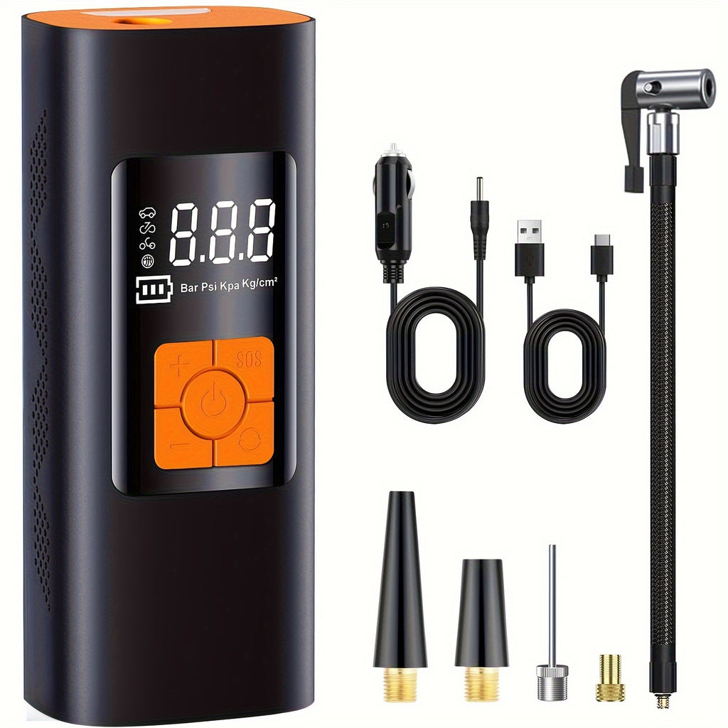 Pompe  Air Rechargeable de Grande Capacit 6000mAh 150PSI Mini Compresseur Portable Inflateur Numrique pour Vlo et Voiture
