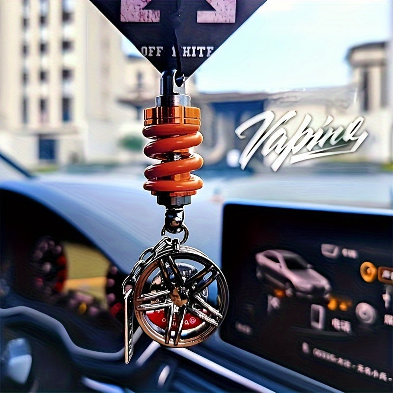 Portecls de Moyeu de Roue en Alliage dAluminium Style Urbain  Absorption des Chocs Design de Suspension de Voiture avec tiquette   Accents Rouges Parfait pour les Passionns de Vhicules