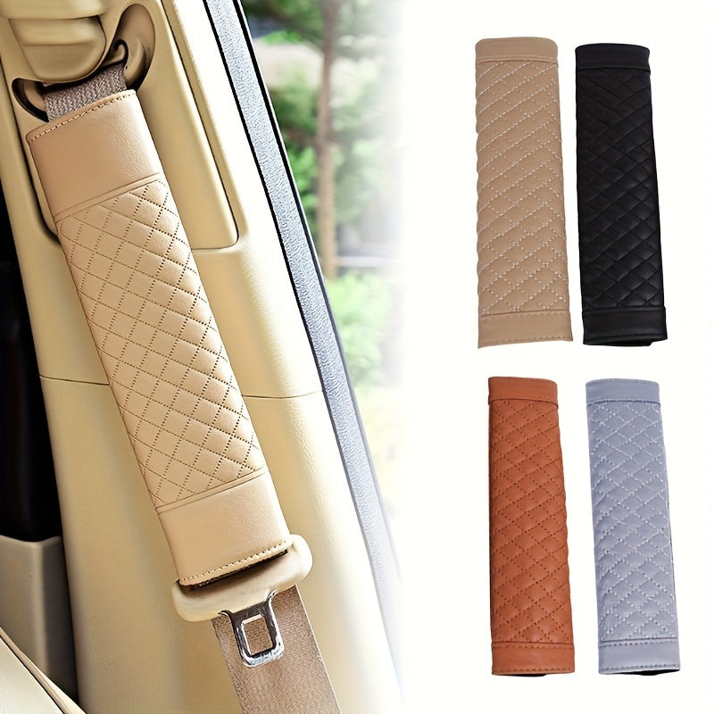 2pcs Coussinets de Ceinture de Scurit pour Voiture  Housse de Sangle dpaule Matelasse lgante en Beige Noir Marron  Gris  Protecteurs de Coussin Confortables pour une Exprience de Conduite Amliore Accessoire de Confort pour la Conduite  Ho